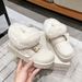 SHLIANG Suede Buckle Decor Ankle Boots Women Winter Warm Thicken Plush Snow Boots Woman Thick Sole Non Slip Platform Cotton Boots X0058_vogvips.com