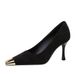 321-10 European And American Style Party Shallow Metal Square Toe, Suede Women's Shoes With Thin Heels, Elegant_vogvips.com