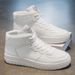High Top White Men, Autumn New Breathable For Male Students, Trendy And Versatile Thick Soled Sports, Casual Board_vogvips.com