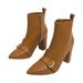 666-32 Women's Long Boots Pointed Toes, Thick High Heels, With A Comfortable, Warm, And Elegant Zipper At The Back_vogvips.com