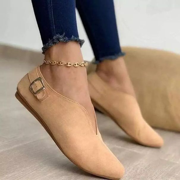 Women’s Shoes Rhinestones V Neck Casual Shoes Fashion Large Size 43 Shoes Flat Shoes Simple Slip On Shoes_vogvips.com