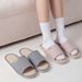 Linen Men's Women Breathable Slides Couples Indoor Non-Slip Soft Flats Casual Comfortable Home Slippers Japanese Style_vogvips.com