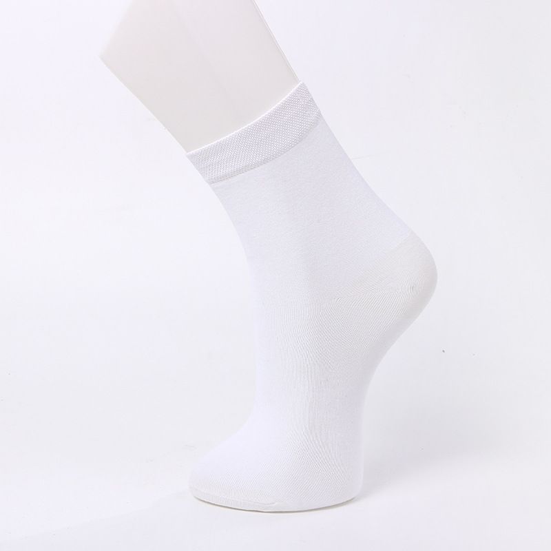 Socks men's solid color high cotton men's socks autumn and winter sweat absorbent breathable business mid-tube socks mid-waist socks_vogvips.com