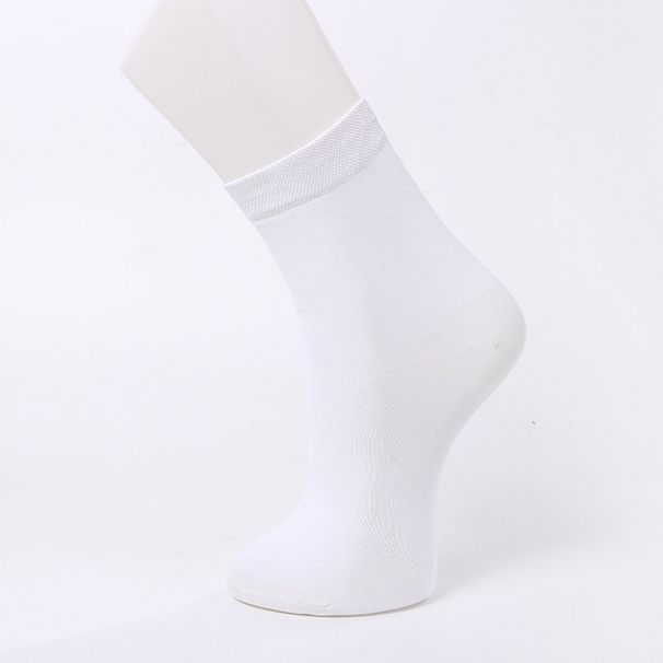 Socks men's solid color high cotton men's socks autumn and winter sweat absorbent breathable business mid-tube socks mid-waist socks_vogvips.com