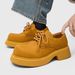 ShoeVault Derby Paris Same Style Big Toe British Casual Thick Sole Height Increasing Black Fashion Low-top Leather Boots Men's_vogvips.com