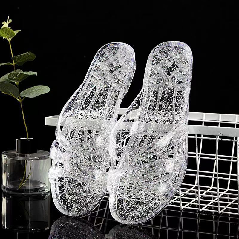 Crystal Women's Slippers Non-Slip Transparent Jelly Deodorant Bath Plastic Bathroom Indoor Home Summer Fashion Outdoor_vogvips.com