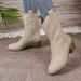 Women's Shoes Autumn And Winter New V Neck Embroidered Sleeve Thick Heel Knight Boots Retro Mid Tube Pointed Toe Western Cowboy Boots_vogvips.com