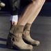 2024ZV Spring New Women's Shoes Suede Motorcycle Style Trendy Square Toe Ankle Boots_vogvips.com