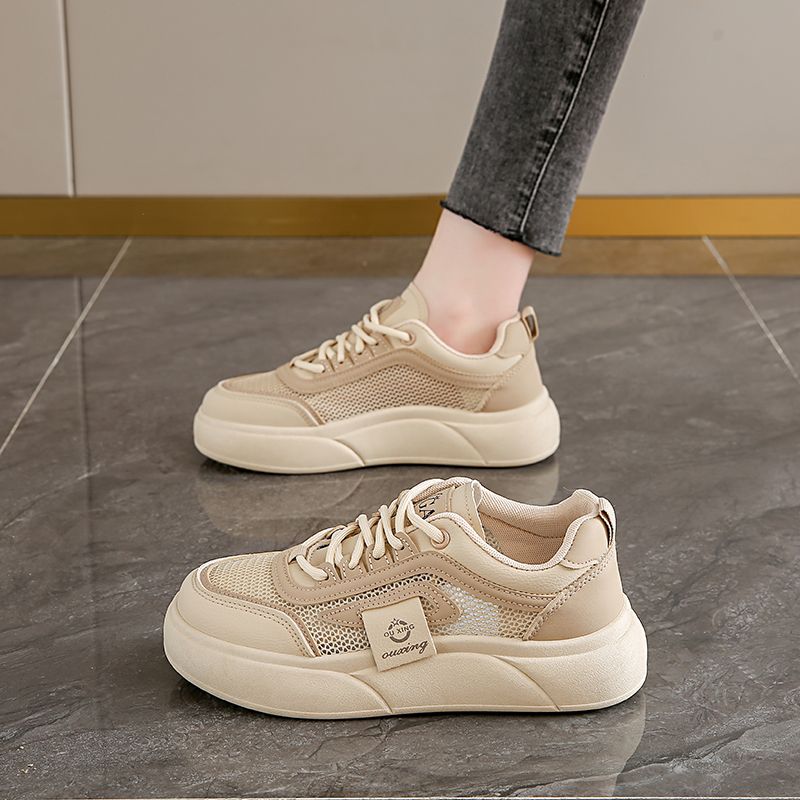 Impression Wind Net Batch Hollow Casual White Student Women's Shoes_vogvips.com