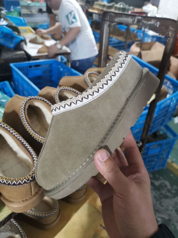 Gan Mao Slippers Women's Lazy Cotton 2024 Winter New Low Top Outdoor Two Wear Genuine Leather Plush Warm Snow Shoes_vogvips.com