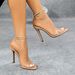 Women's Patent Leather Clear Glass Glue Line Strap Around Ankle Strap Stiletto Sandals Black High Heels_vogvips.com