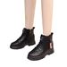 2025 New Women Black PU Casual Snow Boots Round Toe Side Zipper Thick Sole Plus Size Winter Shoes_vogvips.com