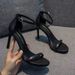 Summer SW One-Strap High Heels Waterproof Platform Black Catwalk Internet Celebrity Sexy Stiletto Sandals For Women 2025_vogvips.com