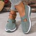 Women's Solid Color Breathable Sports Soft-soled Lightweight Walking Shoes, Low-top Knitted Casual S_vogvips.com