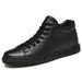 Board Shoes Men's High-top Top Top Layer Velvet Warm Little White Shoes Flat Casual Shoes Men's Shoes_vogvips.com