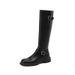 Brown Round Toe Belt Buckle Riding For Women 2024 New Autumn Winter Fleece Lined Over-the-Knee Slimming High Tube Long_vogvips.com