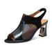 Women’s Shoes Patent Leather Breathable Sandals Women's Chunky Heel Hollow Mesh High Heel Women's Shoes Soft Leather Women's Fish-toe Shoes_vogvips.com