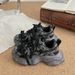 Distressed Vintage Dad Shoes For Men & Women - Chunky Platform Sneakers With Graffiti Style, Breathable & Slip-Resistant Low-Top Casual Shoes_vogvips.com