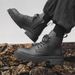 Retro Tooling Boots Thick-soled Heightening Lace-up Martin Boots_vogvips.com