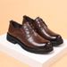 Men's casual leather shoes Leather business dress men's shoes thick soled big head breathable shoes_vogvips.com