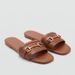 Women's Flat Casual Sandals Summer Slippers Metal Horsebit Buckle One Strap Beach Shoes New Style 2025_vogvips.com
