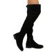 Plus Size Over-the-Knee For Women Slimming High Tube Martin Low Heel Single Flat Boots_vogvips.com