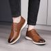 Lace Up Casual Men's Leather Gentleman Style Classic Black Brown Shoes Adults Comfortable And Versatile_vogvips.com