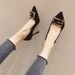 2025 Spring/Summer Pointed Black French Fashion Sexy Internet Celebrity High Thin Heels Professional Single Shoes Women_vogvips.com