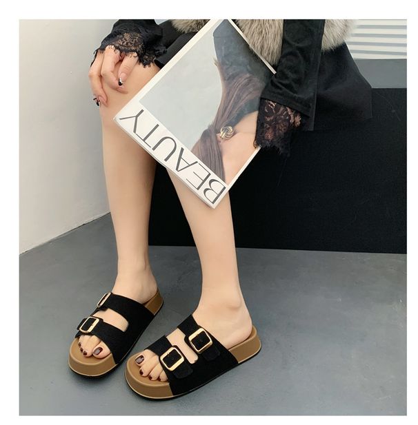 Thick-soled Style For Women, New Summer Outdoor Retro Suede Height-increasing Beach Flat Fashion Sandals_vogvips.com