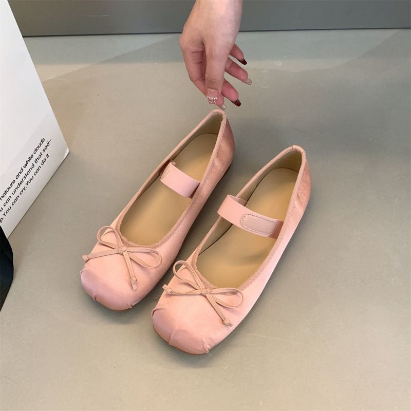 Evening Style Gentle Flat Satin Ballet Flats 2025 New Spring Shallow Boat Mary Jane Women's Shoes_vogvips.com