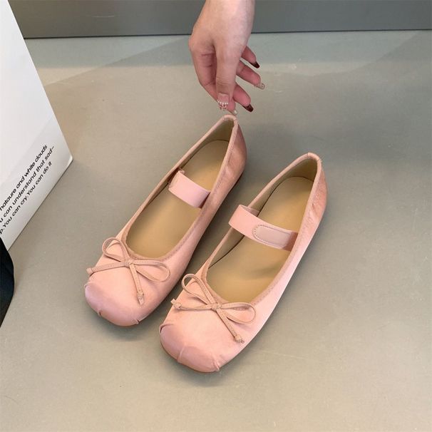 Evening Style Gentle Flat Satin Ballet Flats 2025 New Spring Shallow Boat Mary Jane Women's Shoes_vogvips.com
