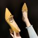 MTX Fairy Style Versatile All-Season 2026 Summer New High Mid Pointed Toe Chunky Heels Paired With Dresses Low-Cut Single_vogvips.com