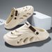 2024 Summer Sandals Indoor House Shoes White Beach Clogs Lightweight Waterproof Sports Flats Slipper For Men_vogvips.com