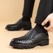 Black Men's Leather Shoes Thick Bottom Height Increasing Style Daily Business Office Outdoor Fashion Party Youth Shoes_vogvips.com