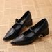 2025 New Spring Lightweight Shallow-Heel Women's Chunky Heel Pointed Toe Patent Mary Jane Shoes, Casual Retro Small_vogvips.com