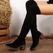 Women's Suede High Heeled Over The Knee Elastic Boots Autumn New Style Plus Size Slimming European American Style_vogvips.com