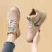 Soft Leather Dad Shoes For Women 2023 Spring And Autumn High-Top Thick-Soled Running Sneakers Winter Fleece-Lined Soft Sole Cortez Shoes Comfortable_vogvips.com