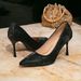 Women's High Heels Black Fashion Pointed High Heels Women's Shoes Stiletto Simple Slip On Shoes_vogvips.com