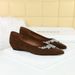 Single Shoes Rhinestone Chain Decorative Pointed Head Shallow Mouth Suede Wedge Heel Low Heel Women's Shoes_vogvips.com
