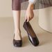 Retro Grandma Shoes Square Head Single Shoes Women's Flat Bottom One Pedal Soft Sole Shallow Mouth Commuting Women's Shoes_vogvips.com