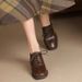 New Square-toed Lace-up Leather Deep-cut Shoes, 2025 Vintage Style, Autumn British-style High-heeled Women's Shoes_vogvips.com
