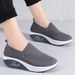 Summer Women Fashion Vulcanized Platform Solid Color Flat Shoes Casual Breathable Wedges Ladies Walking Sneakers_vogvips.com