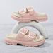 Bebealy New EVA Flat Sandals Thick-Soled And Lightweight Men Sandals Anti-Slip And Durable House Slippers With Double Buckle_vogvips.com