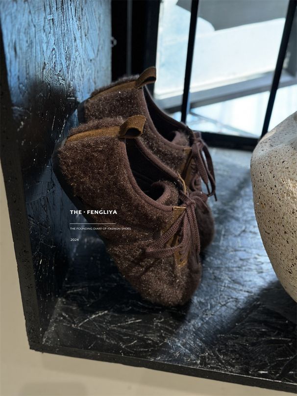Shoes Women's Retro German Training Shoes Suede Winter Lace-Up Casual Fleece Lined Fashionable And Versatile Sneakers_vogvips.com