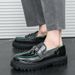 Euro Step New Brogue Business Casual Leather Shoes For Men Comfortable Breathable Tassel Slip-On Height Increasing Loafers_vogvips.com