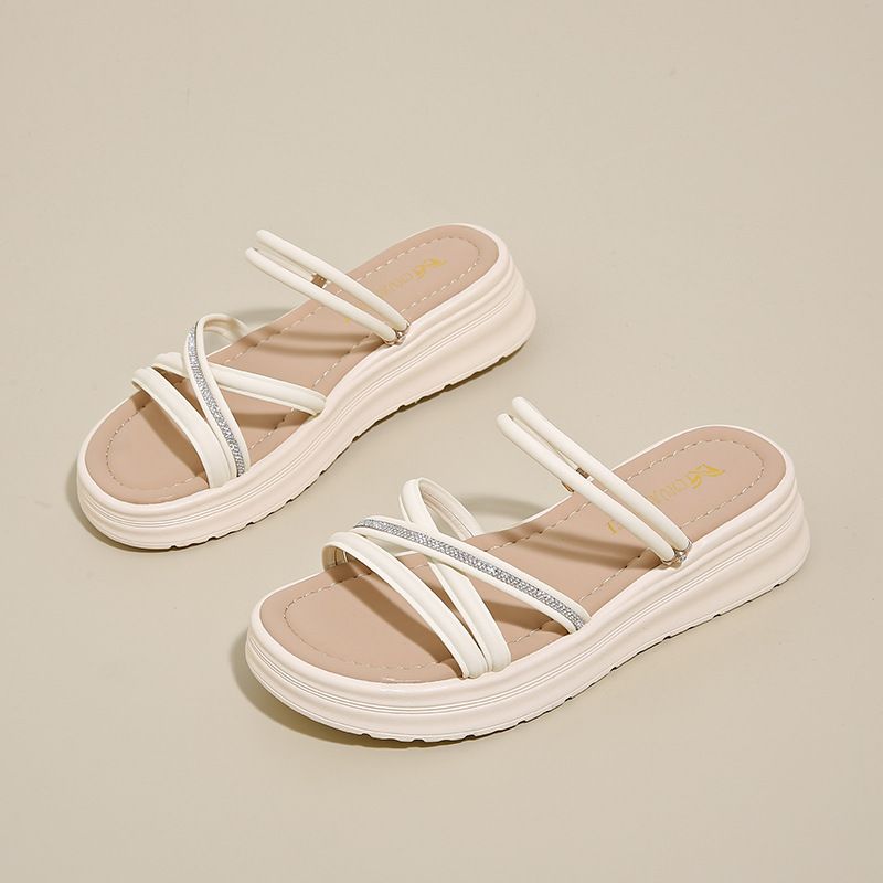 688-0.5kg Women's Summer 2025 New Fairy Style Flat Sandals Roman Beach Slippers_vogvips.com