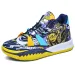 Mens Graffiti Print High Top Basketball Shoes Non Slip Cushioned Sole Breathable Upper For Sports And Training_vogvips.com