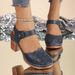 Women's Summer Sandals: New Chunky Heel, Single Strap, Plus Size, Hollow-out, High Heel, Clog Sandals_vogvips.com