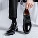 Three Joint Leather 2025 Formal Wear Shiny Surface Hard Sole Business Commuting Men's Groom's Wedding Shoes 8080-R_vogvips.com