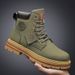 European Warm Series Martin Autumn Winter New Casual Height Increasing Short Thick Sole Solid Color Outdoor Hiking Travel Men's Boots_vogvips.com